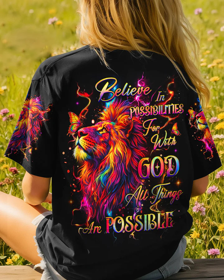 Cowgic Believe In Possibilities Lion Women's All Over Print Shirt