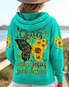 Cowgic Blessed By God Butterfly Sunflowers Women's All Over Print Shirt