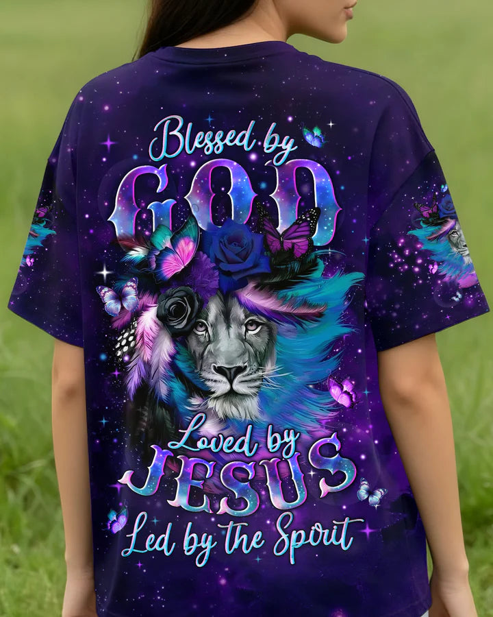 Cowgic Blessed By God Lion Women's All Over Print Shirt