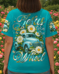 Cowgic Jesus Take The Wheel Daisies Women's All Over Print Shirt