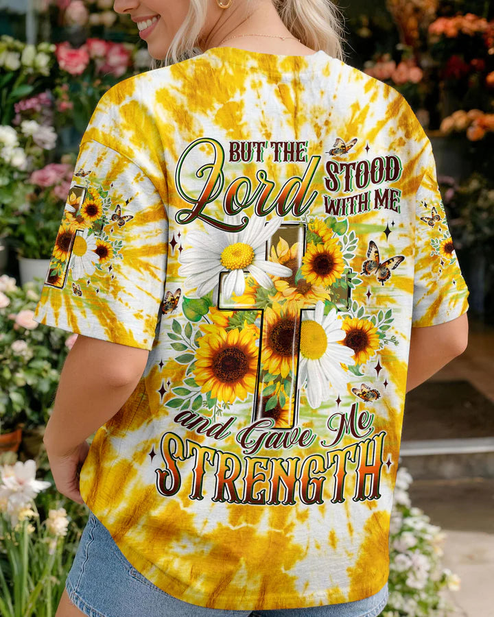 Cowgic Lord Stood With Me Cross Flowers Women's All Over Print Shirt