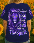 Cowgic Blessed By God Loved By Jesus Lion Women's All Over Print Shirt