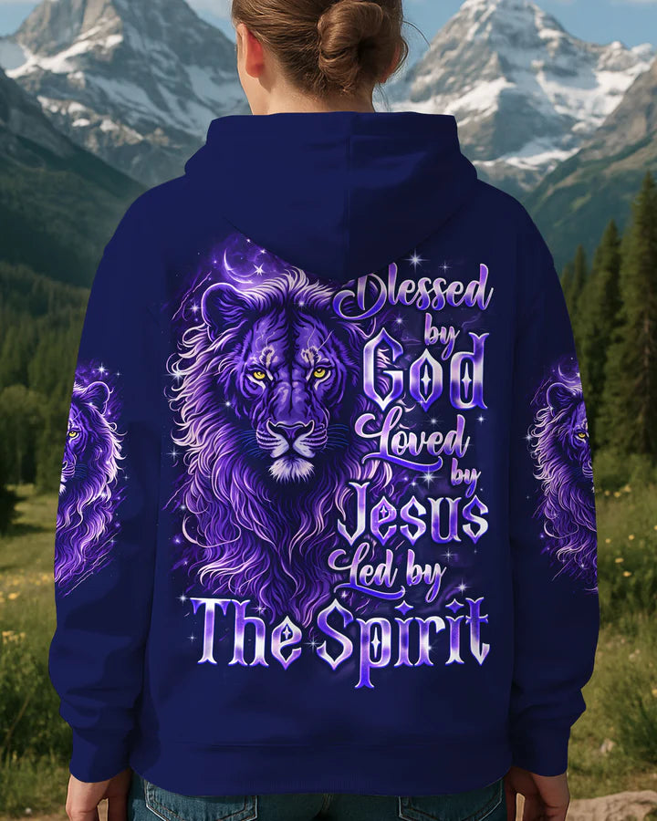 Cowgic Blessed By God Loved By Jesus Lion Women's All Over Print Shirt