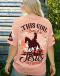 Cowgic This Girl Runs On Jesus And Horses Women's All Over Print Shirt