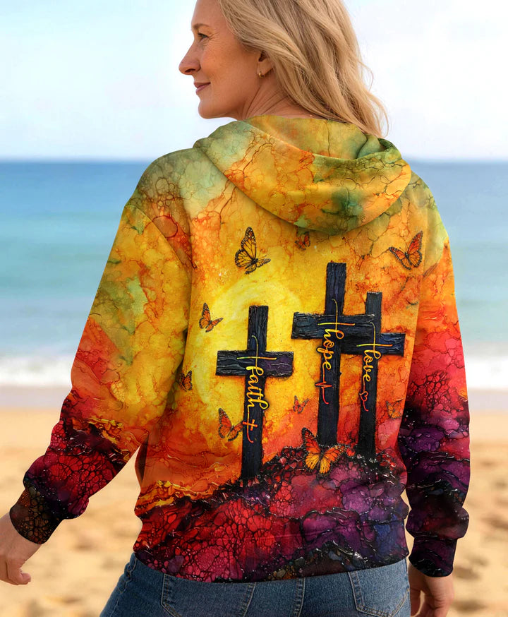 Cowgic Faith Hope Love Sunset Cross Women's All Over Print Shirt