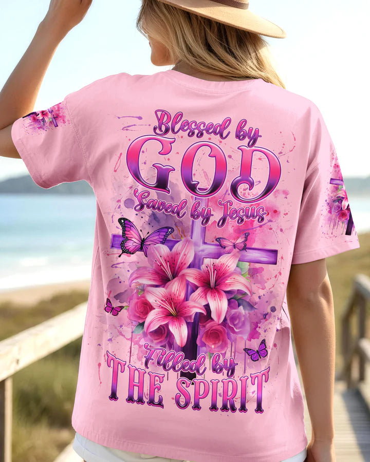 Cowgic Blessed By God Saved By Jesus Women's All Over Print Shirt