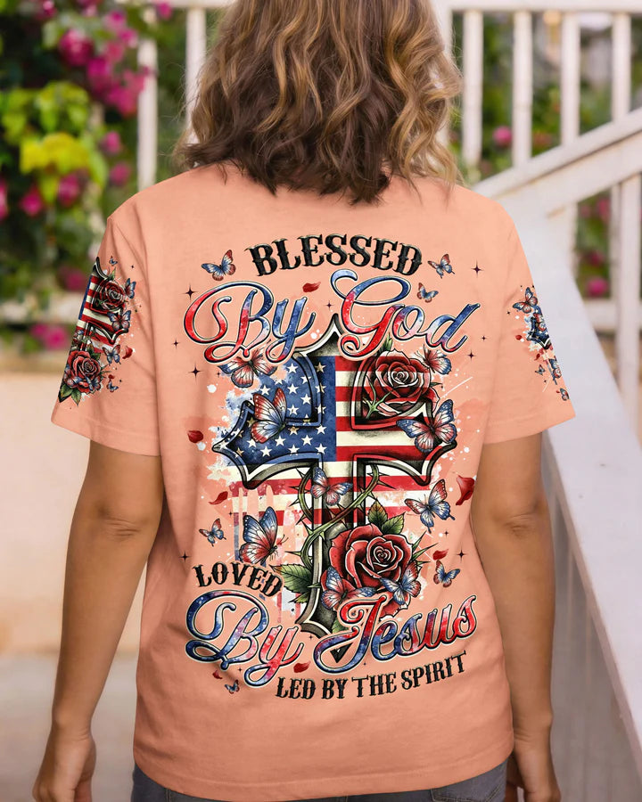 Cowgic Blessed By God Cross Women's All Over Print Shirt