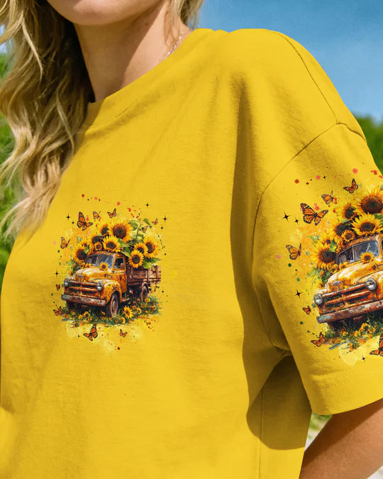 Cowgic Jesus Take The Wheel Sunflower Women's All Over Print Shirt
