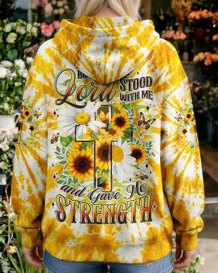 Cowgic Lord Stood With Me Cross Flowers Women's All Over Print Shirt