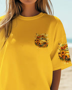 Cowgic Jesus Take The Wheel Sunflowers Women's All Over Print Shirt