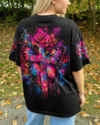 Cowgic Faith Butterfly Rose Cross Women's All Over Print Shirt