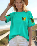 Cowgic Blessed By God Butterfly Sunflowers Women's All Over Print Shirt