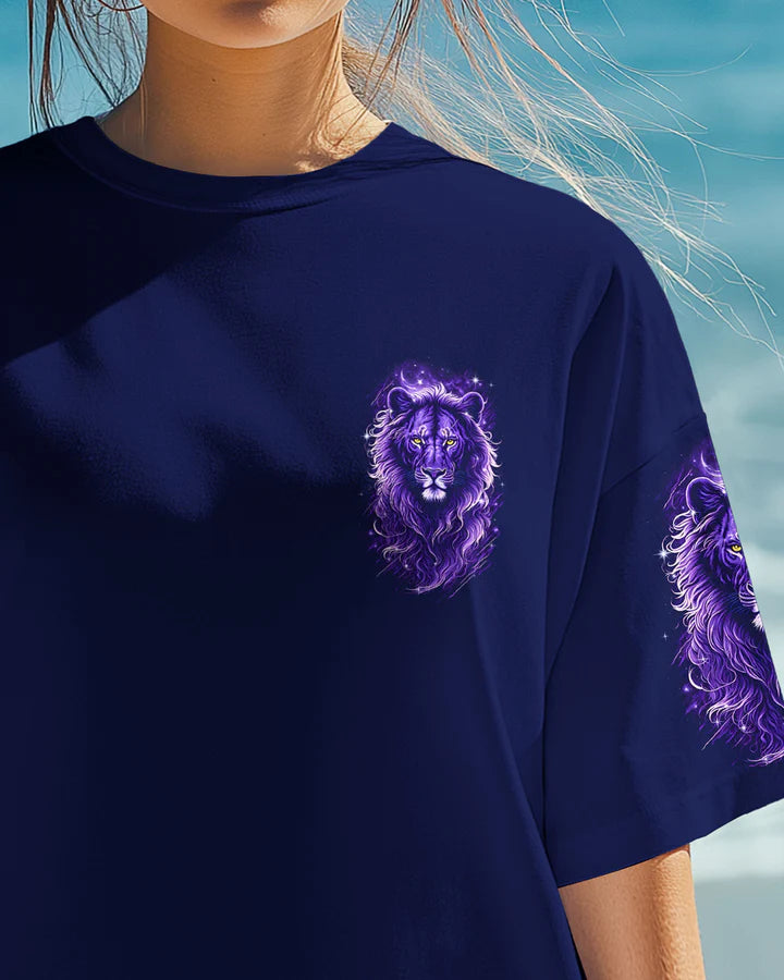 Cowgic Blessed By God Loved By Jesus Lion Women's All Over Print Shirt