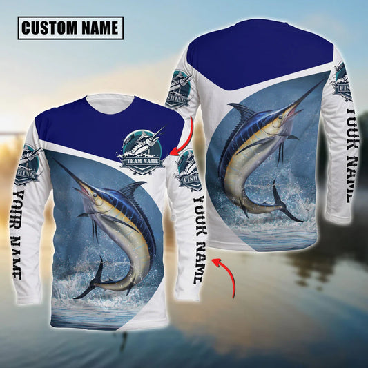 Cowgic Marlin Fishing Customize Name 3D Shirts