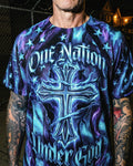 Cowgic One Nation Under God Celestial Cross Men's All Over Print Shirt