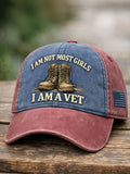 Cowgic Proud Veteran Unisex Vintage Printed Hats v15