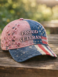 Cowgic Proud Veteran Unisex Vintage Printed Hats v12