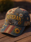 Cowgic Proud Veteran Unisex Vintage Printed Hats v9
