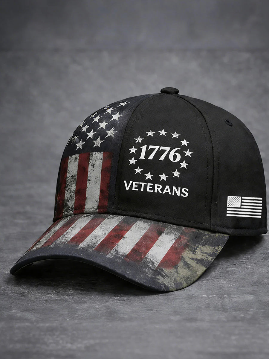 Cowgic Proud Veteran Unisex Vintage Printed Hats v8