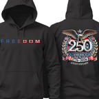 Freedom 250 Years Anniversary Dark Shirt | Patriotic 4th of July 1776–2026 Eagle US Flag Front & Back Shirt