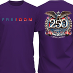 Freedom 250 Years Anniversary Dark Shirt | Patriotic 4th of July 1776–2026 Eagle US Flag Front & Back Shirt