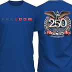 Freedom 250 Years Anniversary Dark Shirt | Patriotic 4th of July 1776–2026 Eagle US Flag Front & Back Shirt