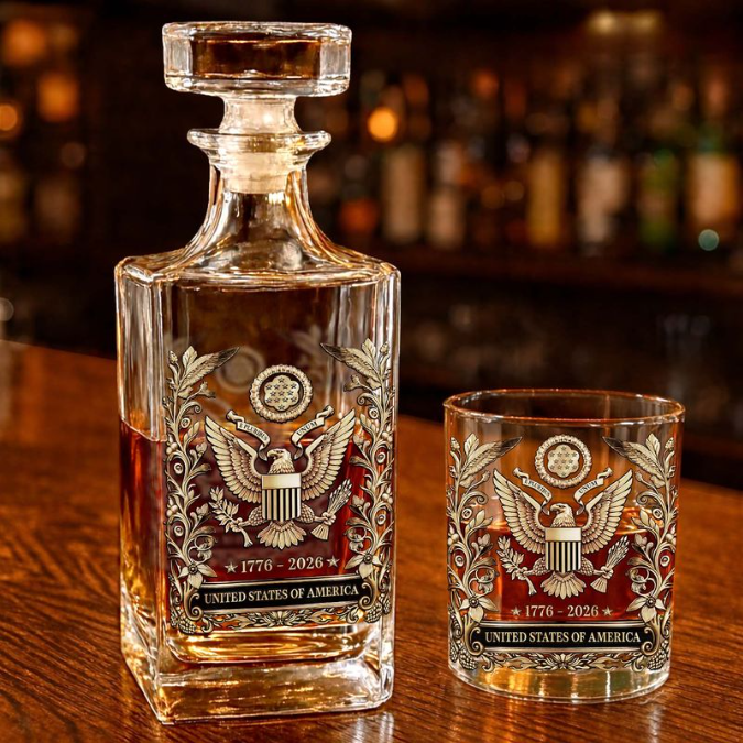 Cowgic USA 250 Years Anniversary Whiskey Glass | Patriotic 1776–2026 Whiskey Glass | 4th of July Whiskey Glass