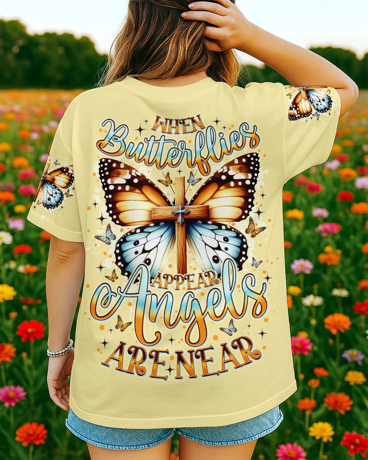 Cowgic When Butterflies Appear Angels Are Near Women's All Over Print Shirt