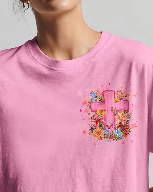 Cowgic He Is Not Here He Has Risen Floral Women's All Over Print Shirt
