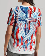 Cowgic Patriotic Angel Wings Cross Women's All Over Print Shirt