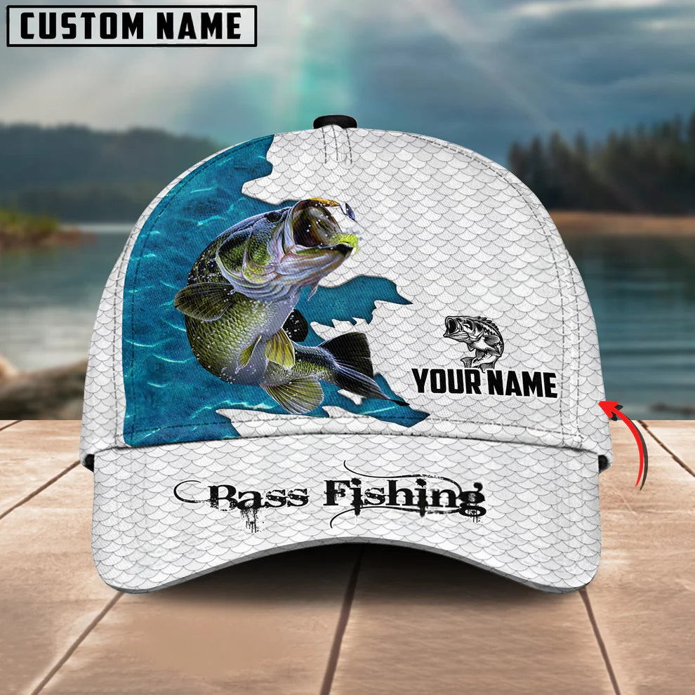 Cowgic Bass Fishing Customized Name 3D Classic Cap