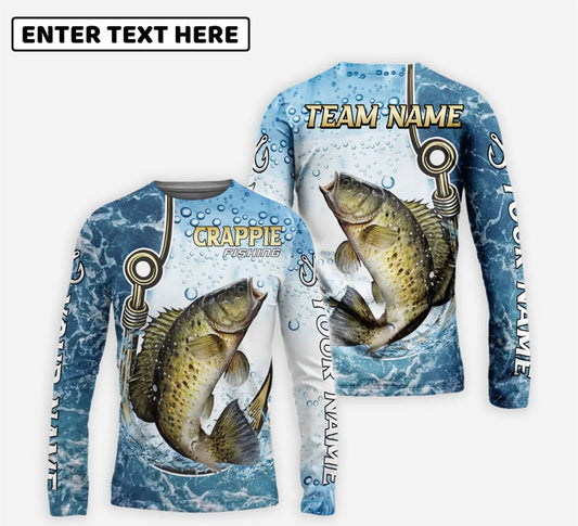 Cowgic Crappie Fishing Golden Hook Graphic Sport Custom Name & Team Name 3D