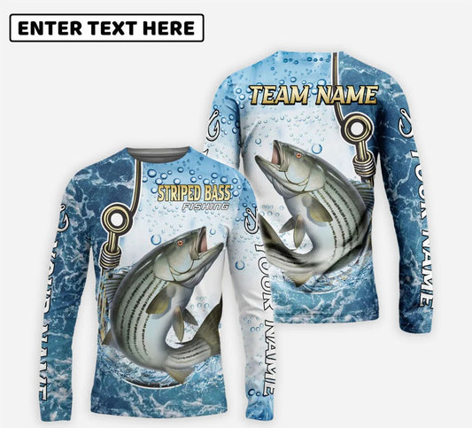 Cowgic Striped Bass Fishing Golden Hook Graphic Sport Custom Name & Team Name 3D